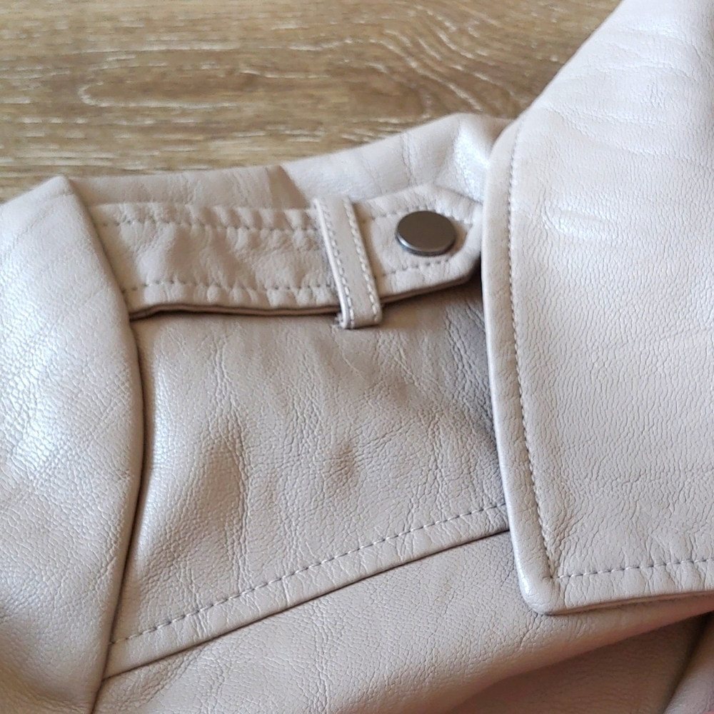 Bernardo Women's Faux Leather Moto Jacket Tan Size M - Picture 3 of 9